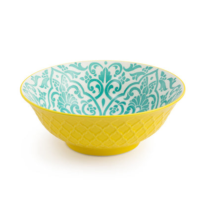Mikasa Ramen Bowl | Yellow & Blue Geometric