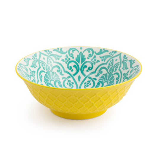 Mikasa Ramen Bowl | Yellow & Blue Geometric