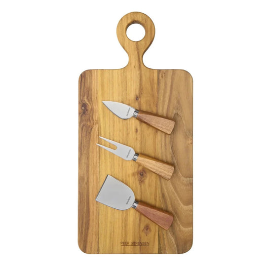 Peer Sorensen 4pc Cheese Knife & Rectangular Board Set