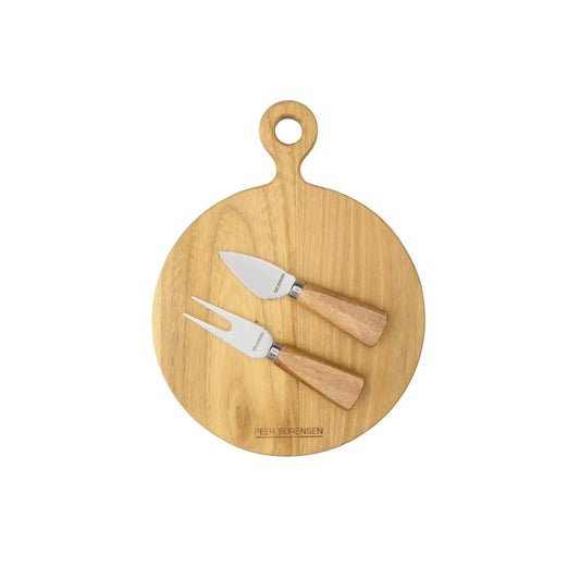 Peer Sorensen 3pc Cheese Knife & Round Board Set
