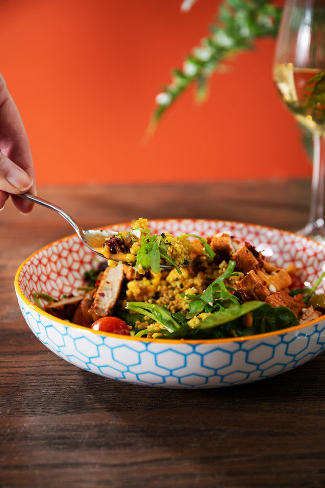 Mikasa Coupe Bowl | Geometric Blue