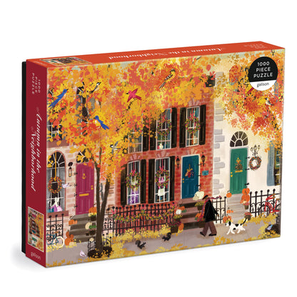 Galison Joy Laforme Autumn in the Neighborhood Puzzle 1000pc