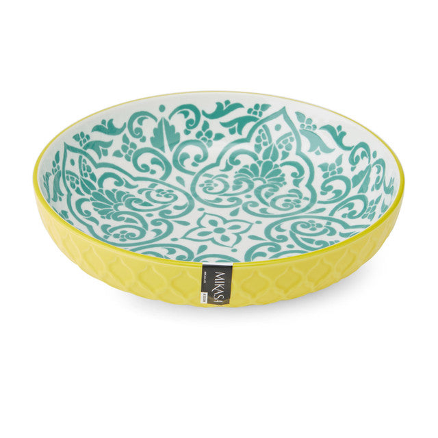Mikasa Coupe Bowl | Yellow Blue Geometric