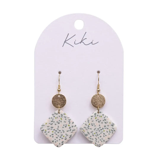 Kiki Earrings | Green Speckled Drops