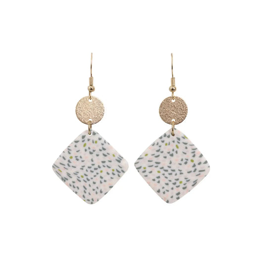 Kiki Earrings | Green Speckled Drops