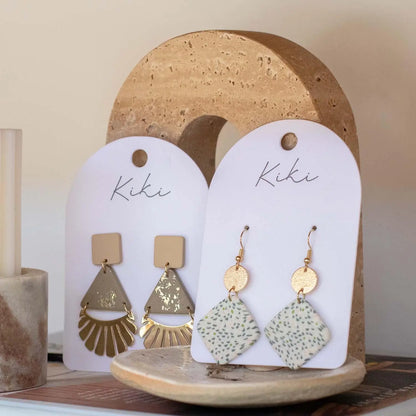 Kiki Earrings | Green Speckled Drops