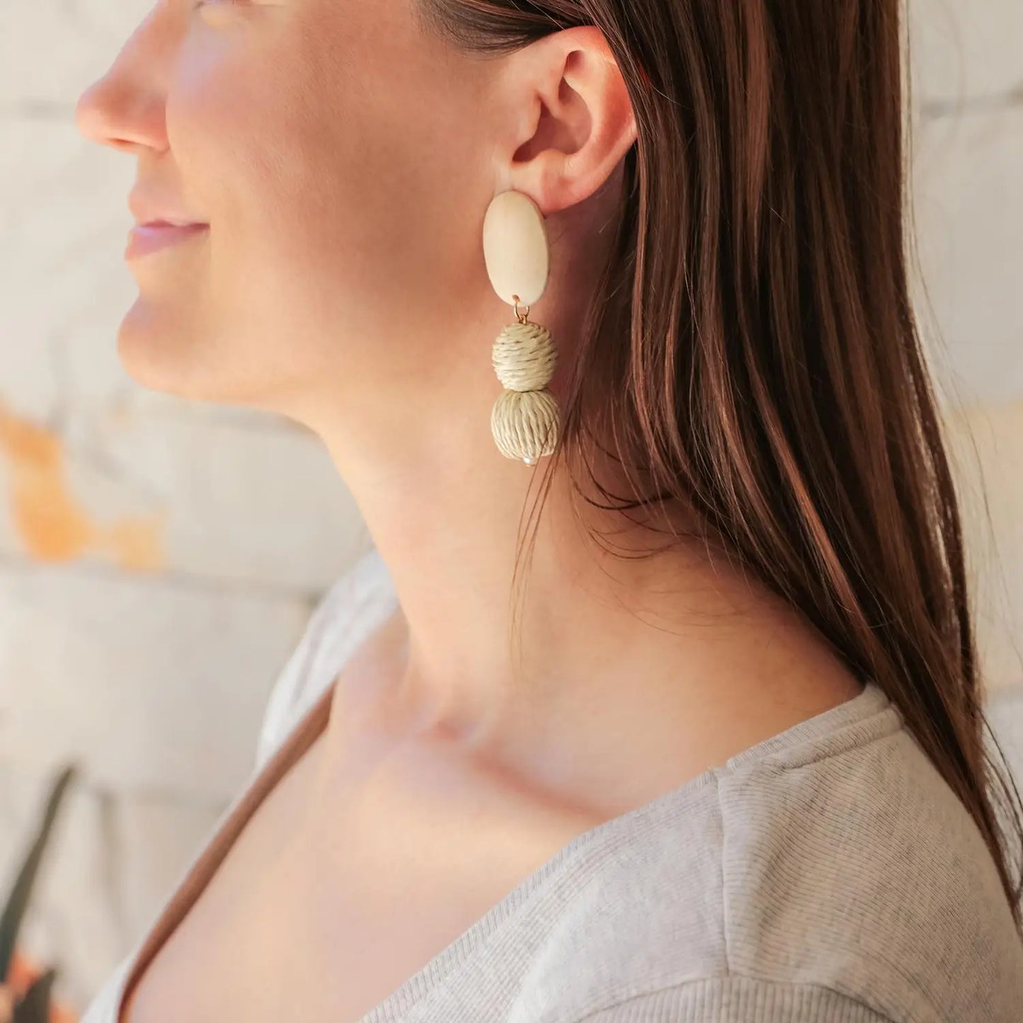 Kiki Earrings | Raw Wood Drops