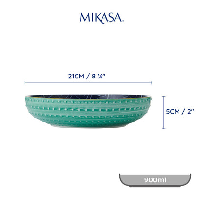 Mikasa Coupe Bowl | Indigo Chevron