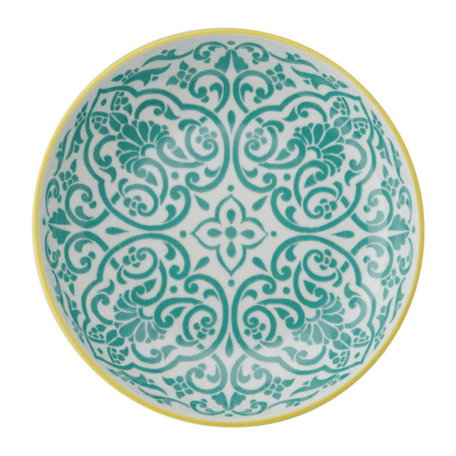 Mikasa Coupe Bowl | Yellow Blue Geometric