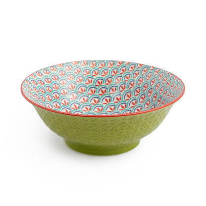 Mikasa Ramen Bowl | Green Blue Geometric