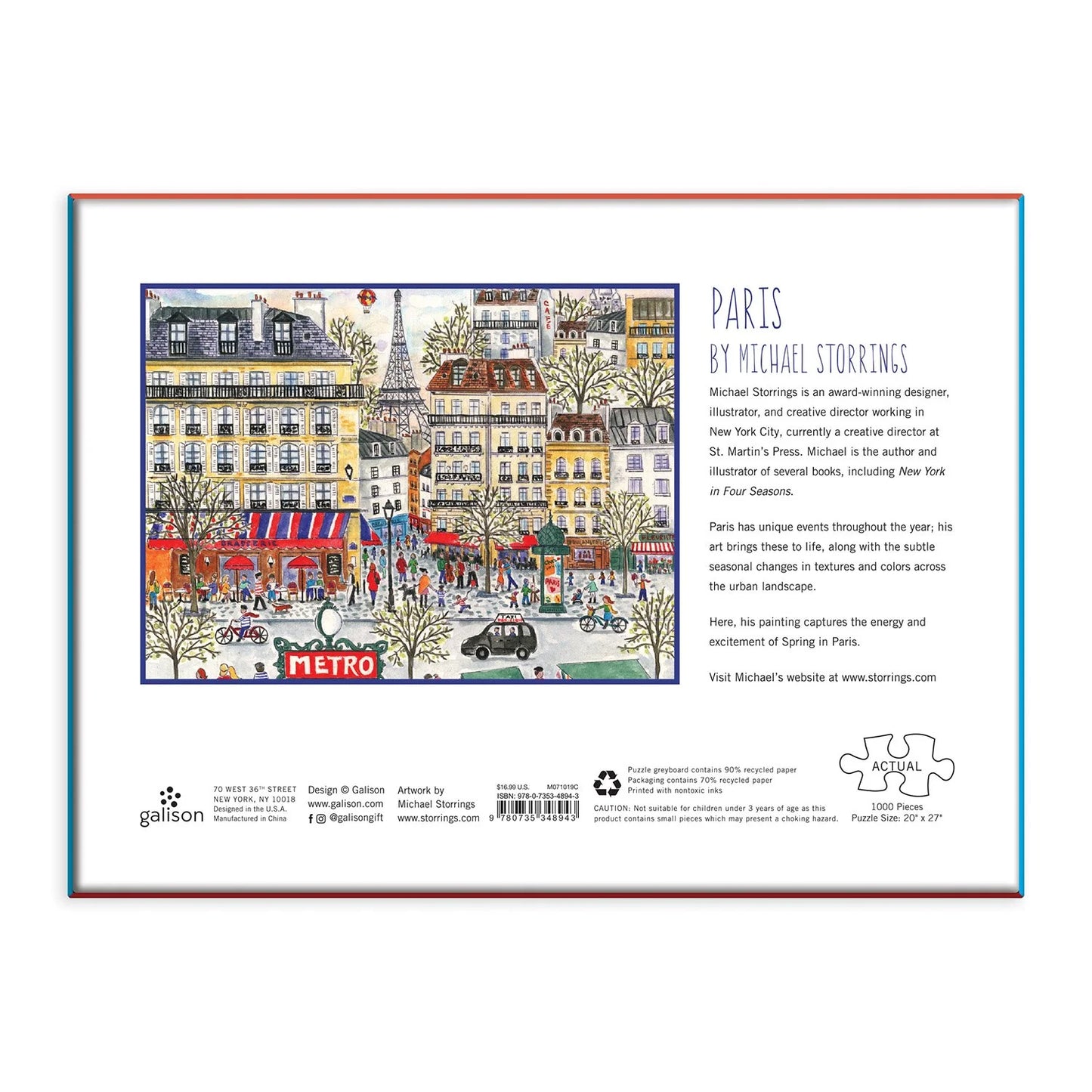 Galison Michael Storrings Paris Puzzle 1000pc