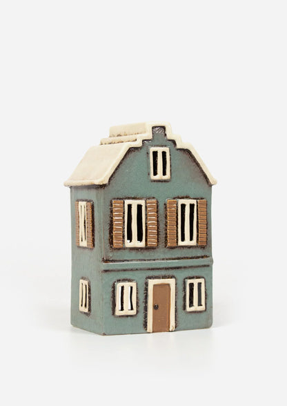 Alsace Tea Light House with Shutters Blue