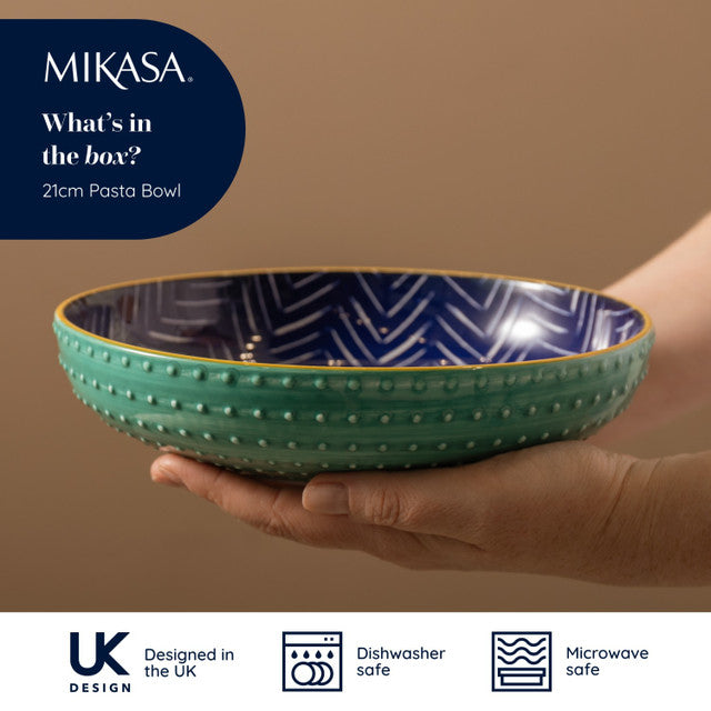 Mikasa Coupe Bowl | Indigo Chevron