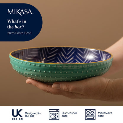 Mikasa Coupe Bowl | Indigo Chevron