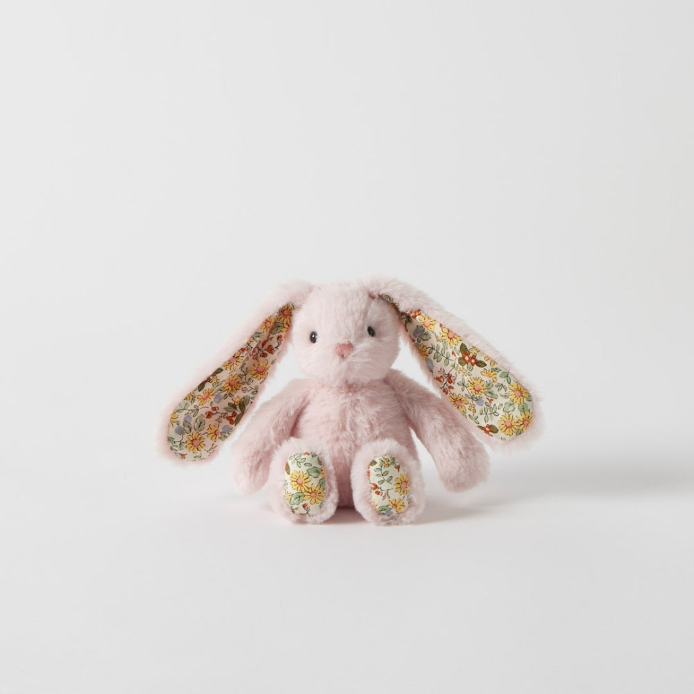 Floral Pink Bunny Rattle