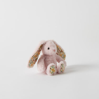 Floral Pink Bunny Rattle