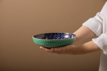 Mikasa Coupe Bowl | Indigo Chevron