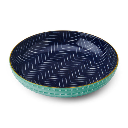 Mikasa Coupe Bowl | Indigo Chevron