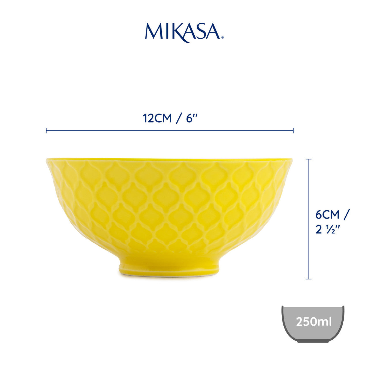 Mikasa Nibble Bowl | Yellow & Blue Geometric