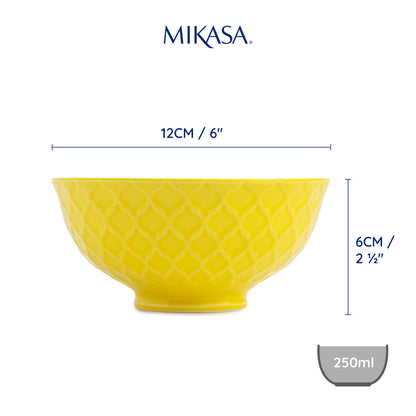 Mikasa Nibble Bowl | Yellow & Blue Geometric