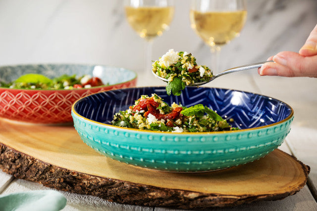 Mikasa Coupe Bowl | Indigo Chevron