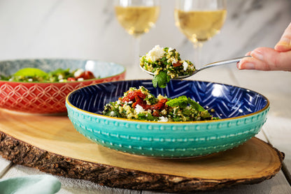 Mikasa Coupe Bowl | Indigo Chevron