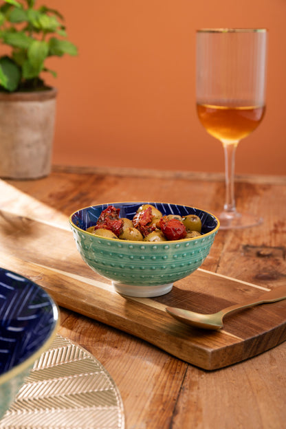 Mikasa Nibble Bowl | Indigo Chevron