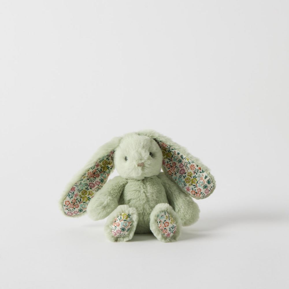 Floral Green Bunny Rattle