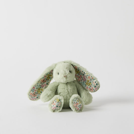 Floral Green Bunny Rattle
