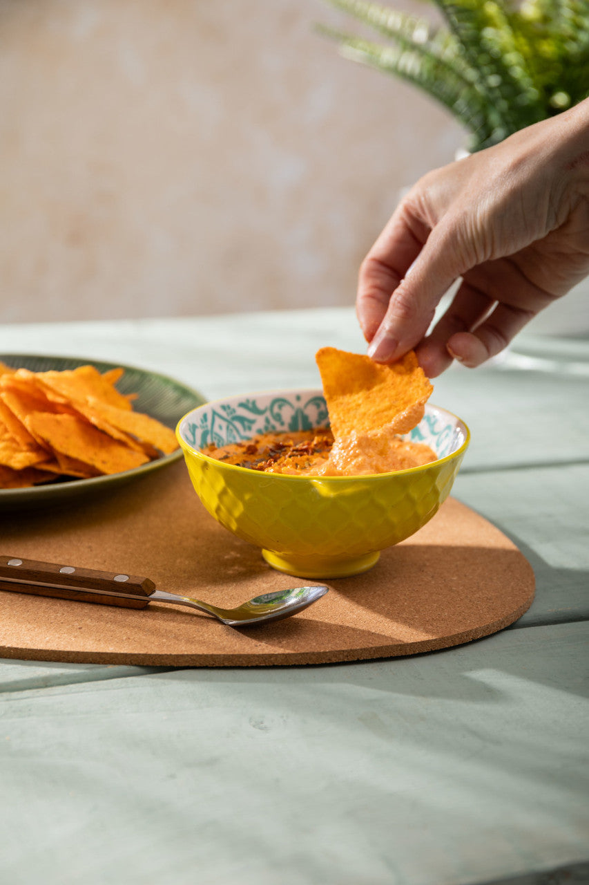 Mikasa Nibble Bowl | Yellow & Blue Geometric