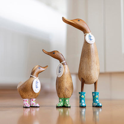 DCUK Natural Welly Ducky Flowers