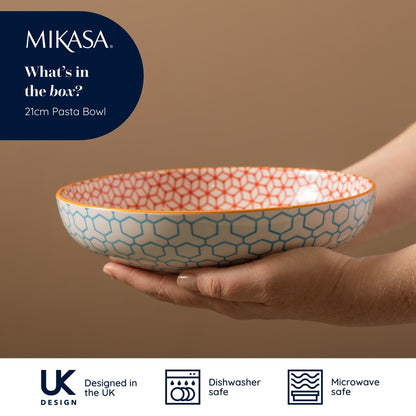 Mikasa Coupe Bowl | Geometric Blue