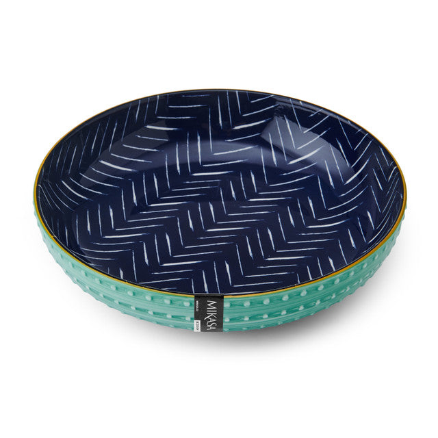 Mikasa Coupe Bowl | Indigo Chevron