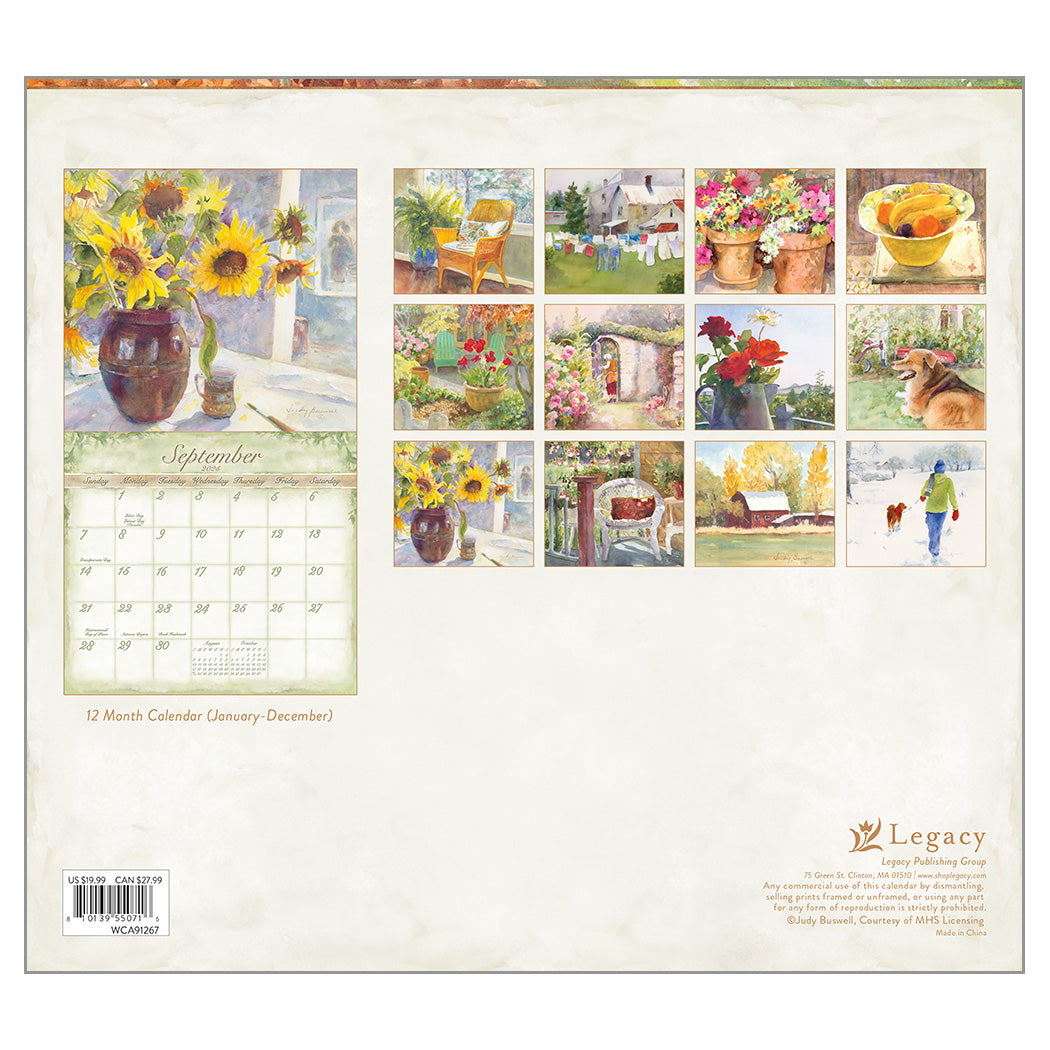 Judy Buswell Watercolours 2025 Wall Calendar