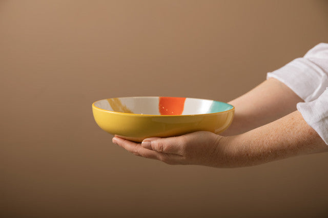 Mikasa Coupe Bowl | Yellow Abstract
