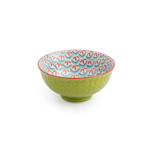 Mikasa Nibble Bowl | Green Blue Geometric
