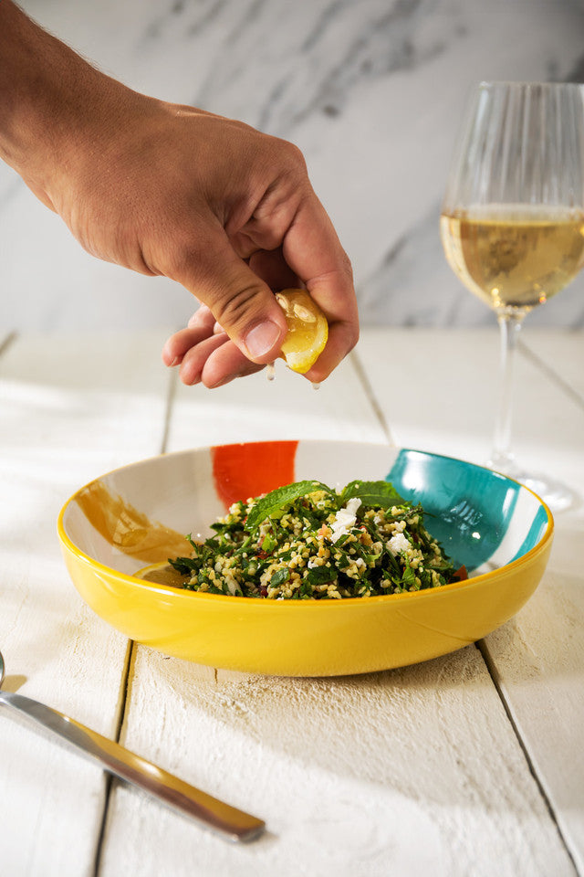 Mikasa Coupe Bowl | Yellow Abstract