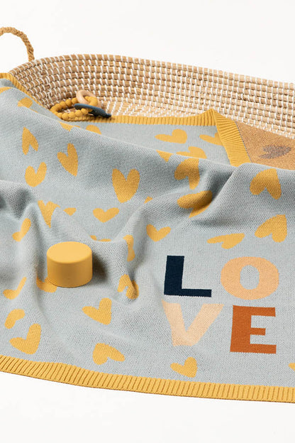 Baby Blanket - Love Heart Blue