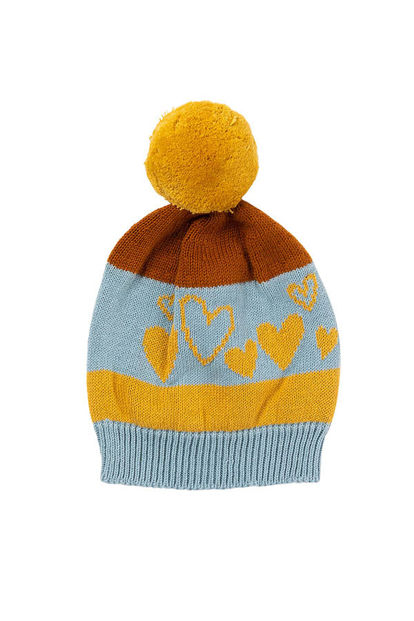 Baby Beanie - Love Heart Blue