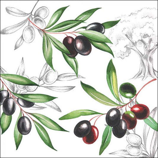 Luncheon Napkin Olives