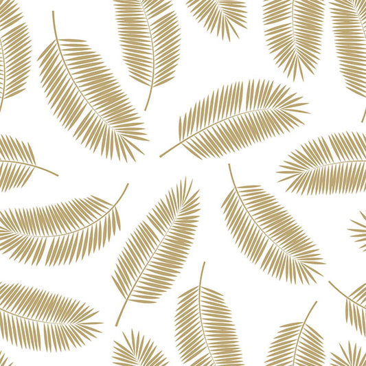 Luncheon Napkin Palm Leaves Gold White