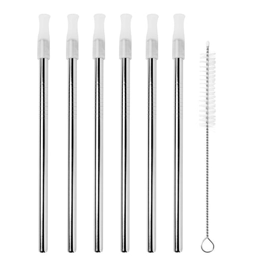 S/S Cocktail Straws w/Cleaning Brush - s/6