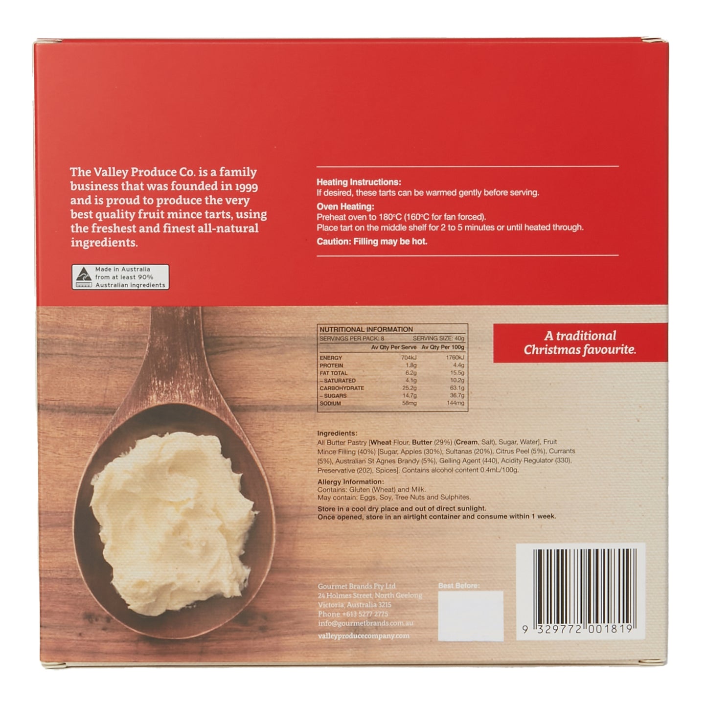 Valley Produce Company Mince Tarts 8 pack