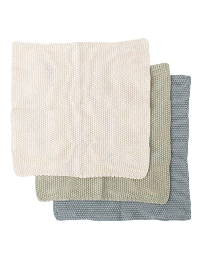Eco Knitted Dishcloth s/3 Sage