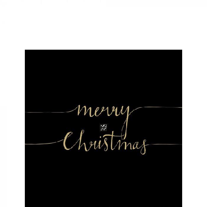 Cocktail Napkin Christmas Note Black & Gold