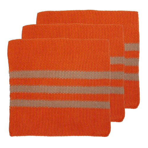 Eco Knitted Dishcloth s/3 Orange