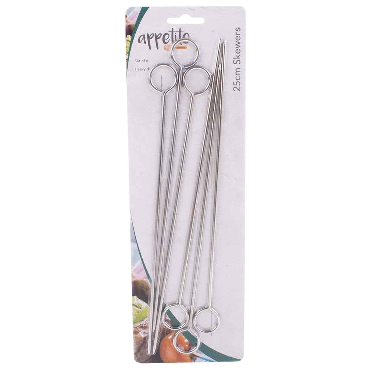 Chrome Skewers 25cm Set 6
