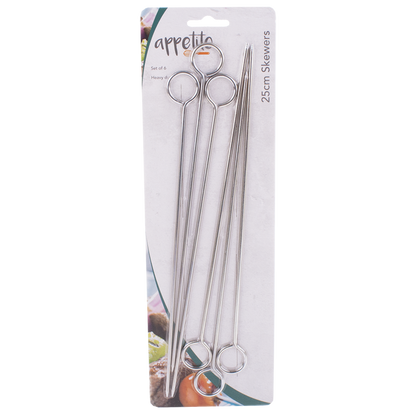 Chrome Skewers 25cm Set 6