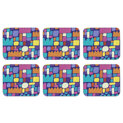 Puli Puli Purple Coasters 6pk