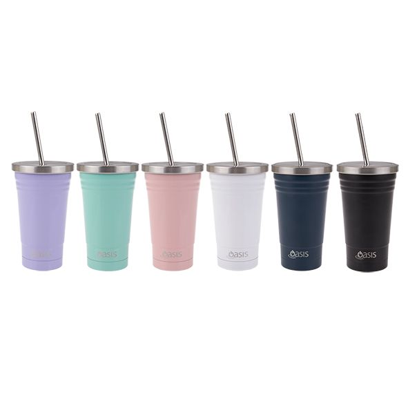 Insulated Smoothie Tumbler with Straw - Navy
